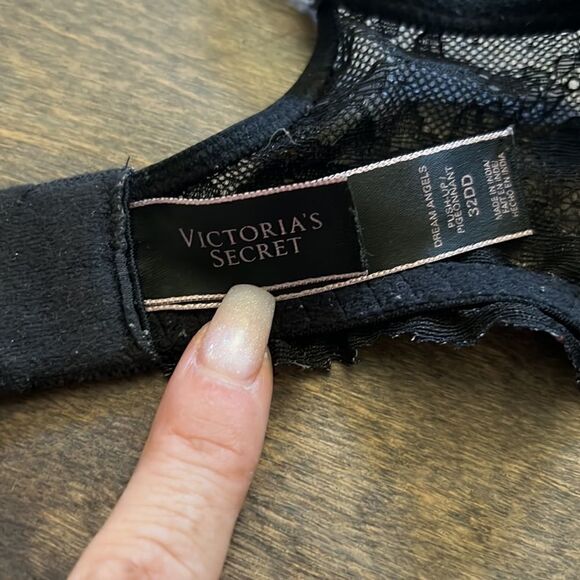 Victoria’s Secret black Dream Angels push up bra Pigeonnnant Sz- 32DD - Picture 6 of 11